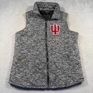 Gameday Couture Indiana Hoosiers Vest Womens XL Gray Quilted Full Zip